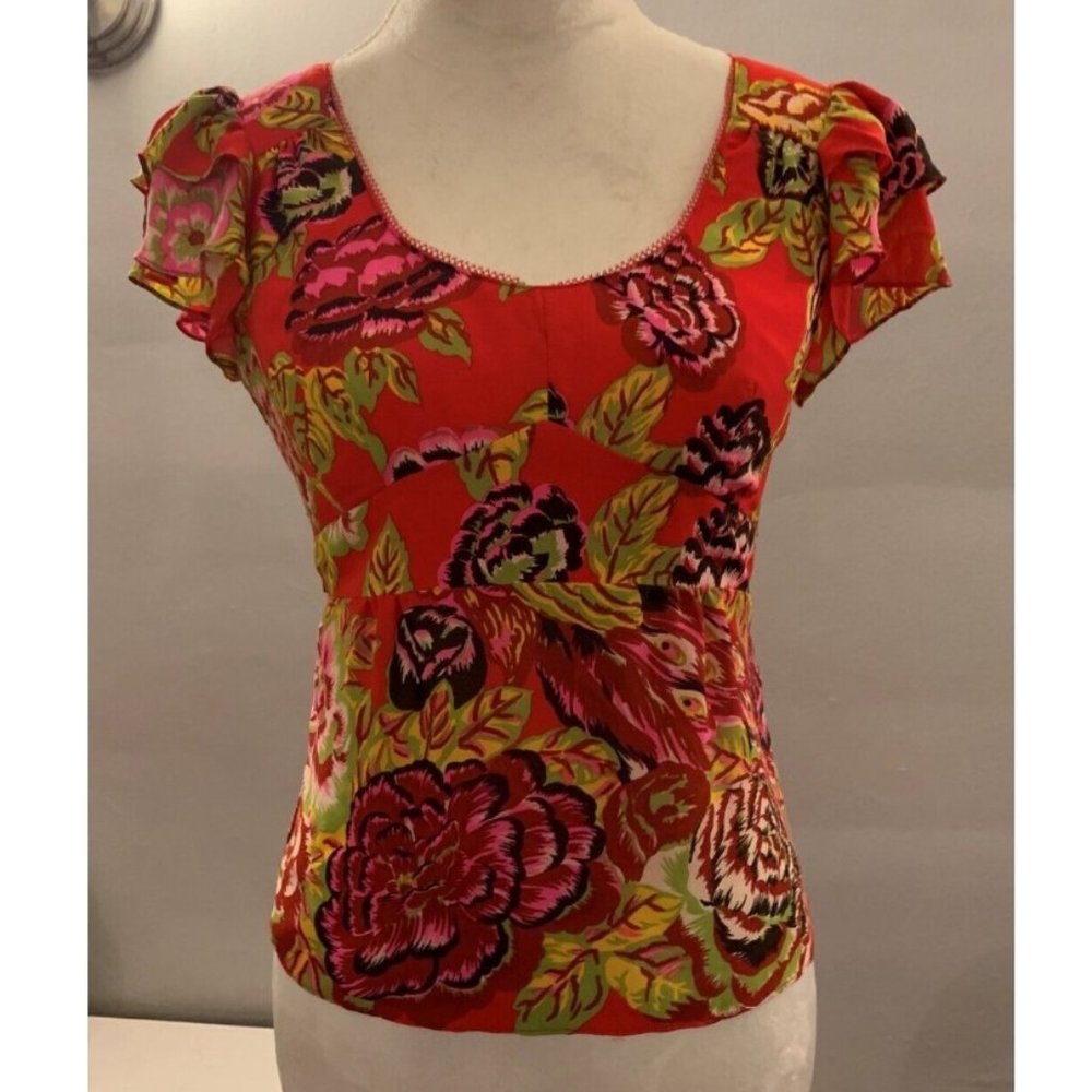 Nanette Lepore Floral Print Silk Blouse - Gently Worn